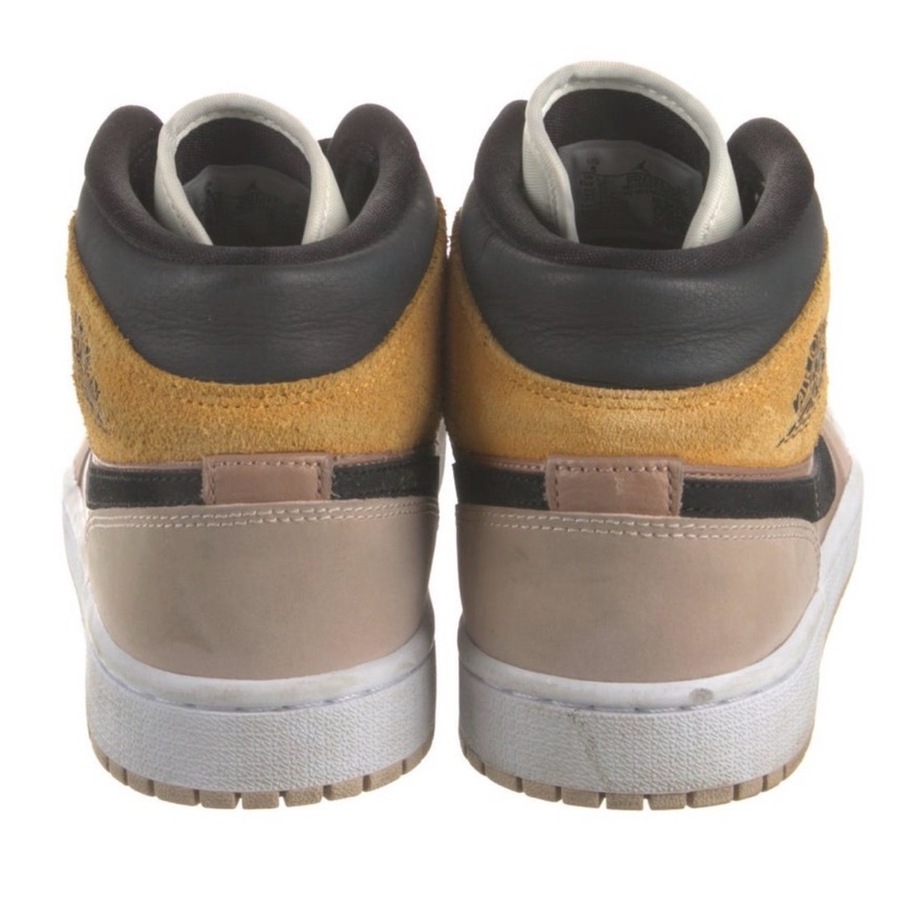 $25 Nike Air Jordan 1 Mid Metallic Rose Gold and Black with Gold Suede - Picture 3 of 5
